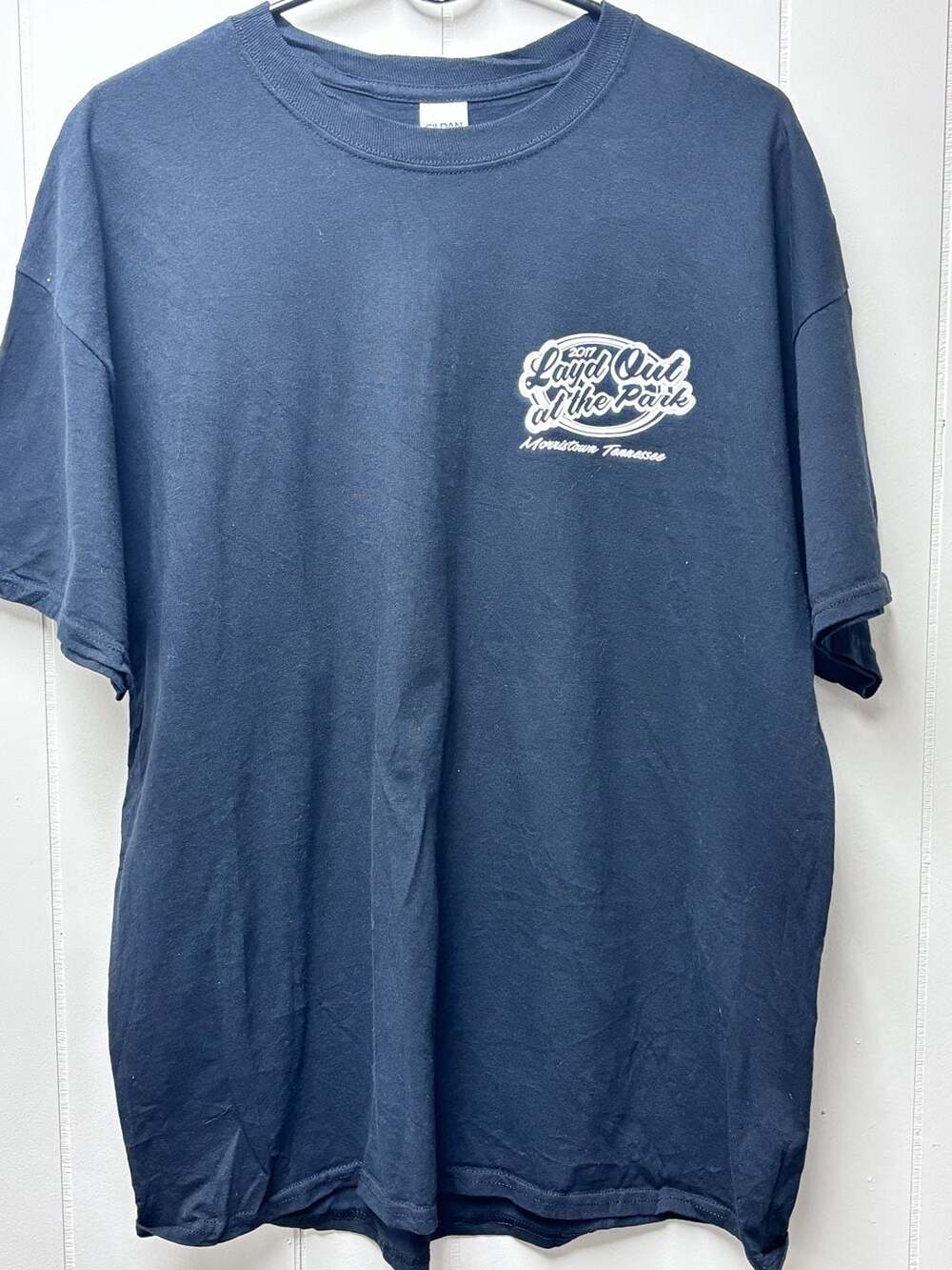 Gildan Layd Out At The Park 2017 T-Shirt Size XL Navy Car Show Tee